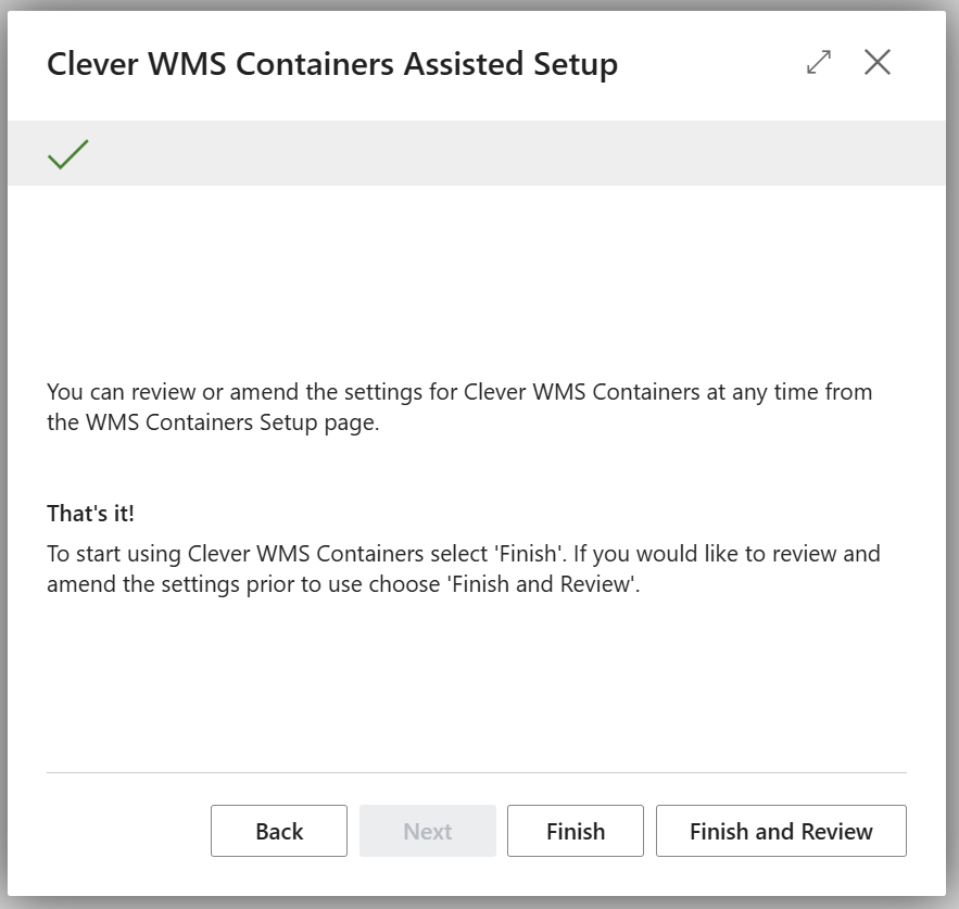 Website Container Setup Clever Dynamics - Containers Setup Wizard